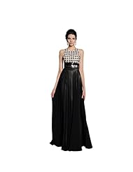Sexy A-line Beaded Keyhole Belted Floor Length Sleeveless Evening Dress/Homecoming Dress/Prom Dress/Wedding Party Dress 