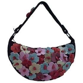 Yen Linh Western Flower Suede Mini Hobo