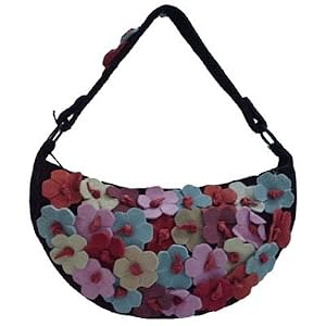 Yen Linh Western Flower Suede Mini Hobo
