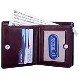 Leatherbay Wallet with Croc Accents - Mahagony/Black