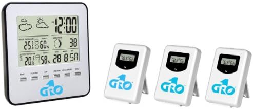 1 Wireless Weather Station + 3 Sensors Temperature Date Alarm Snooze Time Humidity