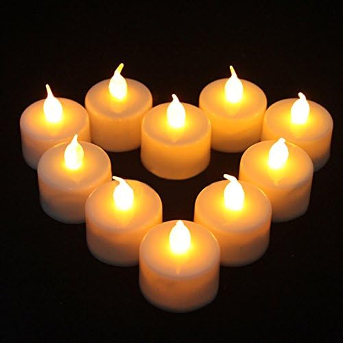 12 pcs LED Tealight Battery Operated Flickering Flicker Flameless Tea Candles Light for Wedding Birthday Party Christmas Home