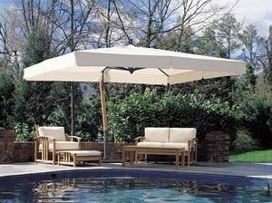 FIM Manufacturing P17-M-54010-GIB P-Series - 11.5' Square Giant Cantilever Umbrella w/ Peppercorn Brown Heavy Duty Aluminum Frame, Choose Fabric Color: Rust, Cover Style: Market Edge, Protective Cover: No - No Cover, Choose Base: GIB: Ground Insert Base