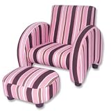 Kid's Maya Striped Modern Chair with Matching... by