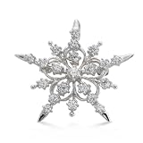 Genuine Marbella (TM) .925 Sterling Silver Pendant. Snowflake Pin/Pendant with CZ's. 100% Satisfaction Guaranteed.