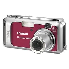 Canon PowerShot A460 Digital Camera - Red (5.0MP, 4x Optical Zoom) 2.0" LCD
