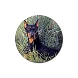 Doberman Pinscher Rubber Round Coaster (4 pack)
