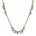 Beaded Chain Necklace - Goldtone