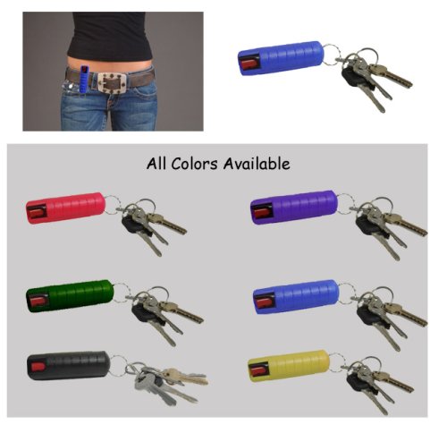 Pepper Spray In Blue Molded Keycase With Belt Clip - 0.5oz