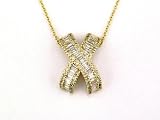 14K .75 CTW Diamond X Pendant