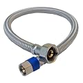 Lasco 10-0113 3/8-Inch Female Compression by1/2-Inch Female Iron Pipe by 12-Inch Flex Stainless Steel Braided with Poly Inner Core Water Supply