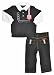 Coogi Newborn Boys L/S Black Australia Polo & Pant 2Pc Set (3/6M)