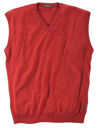 Monte Carlo - V-Neck-Strickpullunder in rot mit 