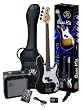 SX BG1K BK + BA1565 Bass Package w/ Amp, Carry Bag, Strap and Instructional DVD