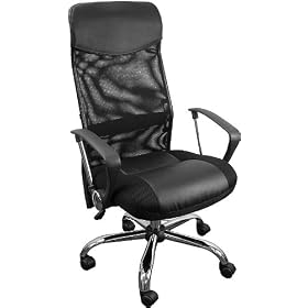 Leather Office Chair - High Back Executive Contemporary Swivel Chair - BT-905-GG
