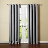 Best Home Fashion Thermal Insulated Blackout Curtains - Antique Bronze Grommet Top - Grey - 52"W x 84"L - (Set of 2 Panels)