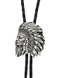 Indian Chief Diamondcut Pewter Bolo Tie
