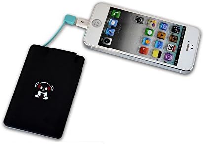 Ipanda® 2200mah Credit Card Size Portable Charger and Powerbank for Mobile Devices - Assorted Colors (BLACK)