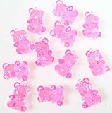 Pink Acrylic Teddy Bear Baby Shower Favors - 144 Pieces