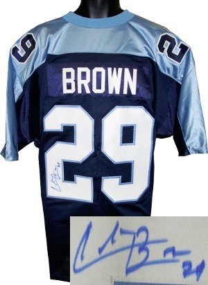 Chris Brown Autographed/Hand Signed Tennessee Titans Blue Prostyle Jersey
