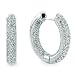 14K White Gold 1.00 Carat Diamond Pave Hoops