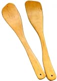 Baerreis Hand Crafted Stir Fry Spatula Wok Set - Set of Two - Left, Right Hand Orientation - Natural Cherry USA Made