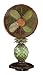 Deco Breeze Table Fan with Nightlight, Mosaic Pineapple, Green and Brown, 23-Inch Tall with 10-Inch Fan Head