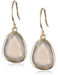 Yellow Bronze Gray Agate Earrings
