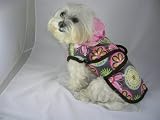 Pinwheel Flowers Reversible Dog Raincoat- M