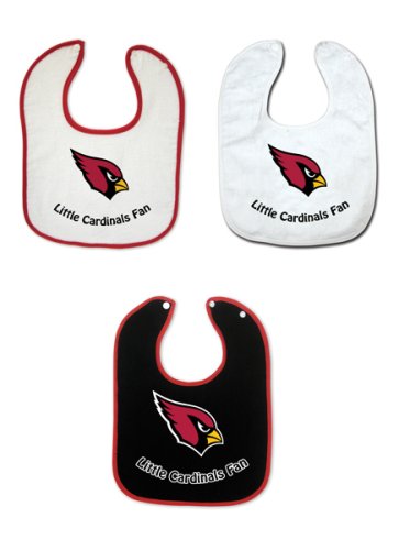 Arizona Cardinals 3 Pack Snap Bib Set
