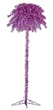 6.5 Foot Purple, Pre-Lit Holographic Tinsel Palm Tree