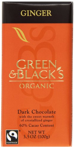 Green & Black's Chocolate Bar, Ginger, Organic, 3.5 Ounce