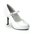 4 Inch Heel Mini Platform Sexy Mary Jane Pumps White Shoes