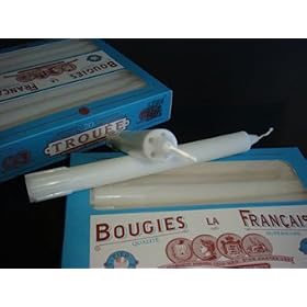 Traditional Hollow Candle -Bougie Trouee- since the 19th century, in its vintage package. Box of 20 candles. Burn time, approx. 7H