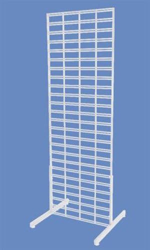 New Retail White Standing Slat Grid Stand 2' x 6'