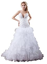 Sweetheart Taffeta Tiered Beaded  Dress with a Chapel Train 