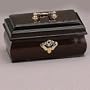 WOOD JEWELRY BOX WITH GOLD ACCENTS