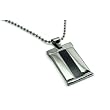 Stainless Steel Dog Tag with Carbon Fiber 22" Ball Chain