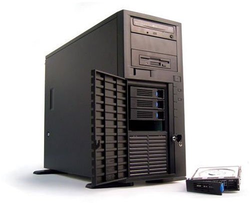 CybertronPC Magnum Series AV9042 Tower NAS Server,Dual AMD Opteron 2214 Dual Core Processors, Tyan S2932G2 Motherboard, 4GB DDR2 PC5400 ECC (667MHz) memory, 4x500GB SATA II 7200RPM Hard Drives, Raid 5 Array, Gigabit LAN, Video Graphics, 460 Watt Power Supply, Full Server Tower, 1 Year parts & labor warranty