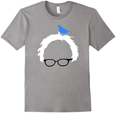 Men's Bernie Bird Shirt - President 2016 Sanders Peace Bern Birdie Medium Slate