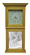 Elegant Solid Oak Wall Clock or Mantle Clock with Wildlife Deer Art Etched Mirror