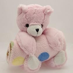 Bear with Blanket Pillow and Blanket Set Pink Dot