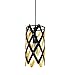 Dainolite 1 Light Pendant BK Finish w/Bk/Gld Shade