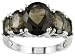 STERLING SILVER 5.80CTW SMOKY QUARTZ 5 STONE RING