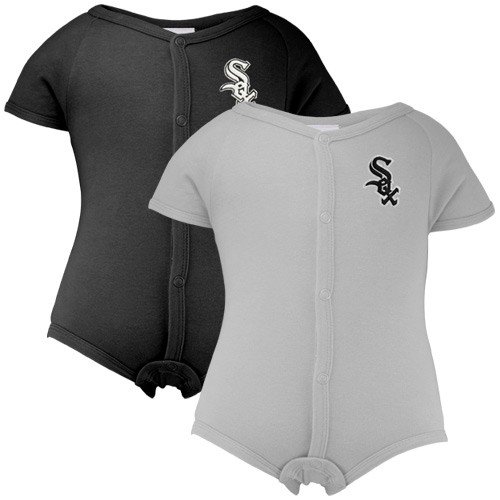 Chicago White Sox Newborn Black and Gray 2-piece Hanger Creeper