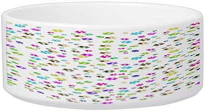 Paw Prints White Ceramic Small Pet Dog Bowl