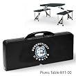 Connecticut Huskies - UConn Portable Folding Table with 4 Bench Seats - Black w/Digital Print