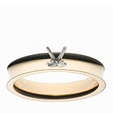 14k Yellow Gold Concave Engagement Ring Setting