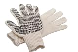 Memphis 9650LM Black PVC Dot Coated 1 Side White Cotton/Polyester String Knit Gloves, Size Large Sold by the Dozen Pairs