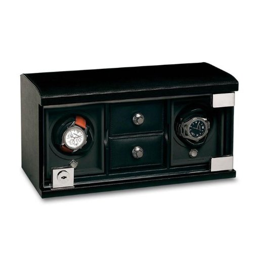 Double Leather Watch Winder with Watch Storage Box by Underwood